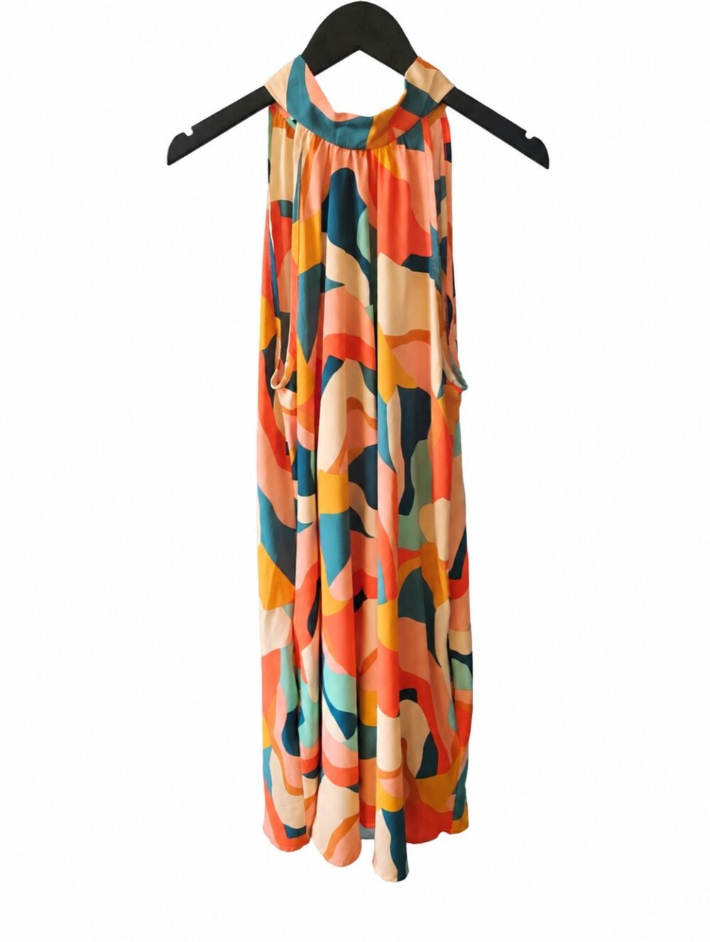 Jade By Jane Abstract Multicolor Midi Halter Dress